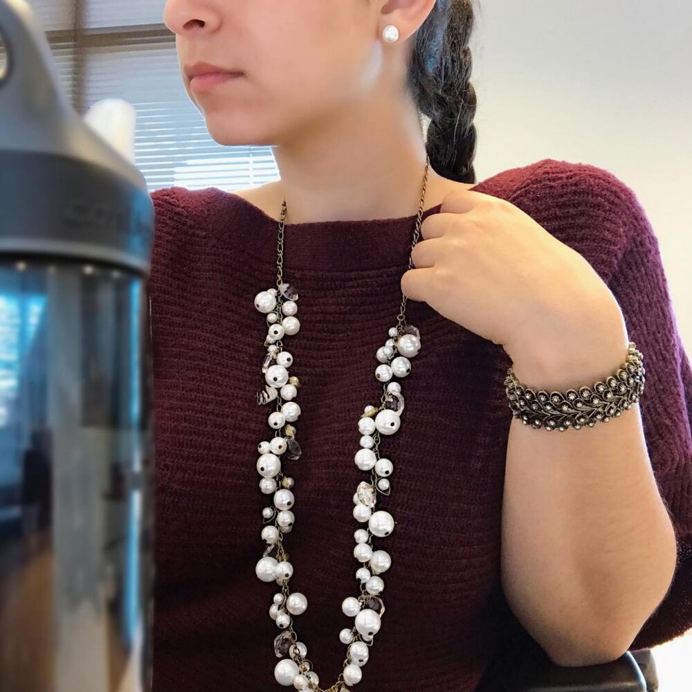 Chloe + Isabel Pearl + Crystal Drops Long Necklace